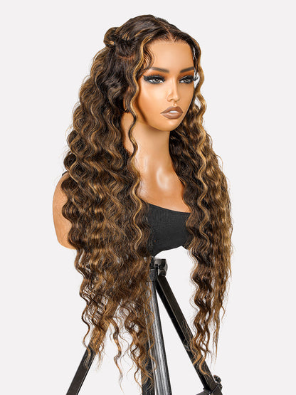 Pretty Woman - Caramel Highlights │ Lace Frontal HD 13x6 │ Cheveux Indiens Vierges