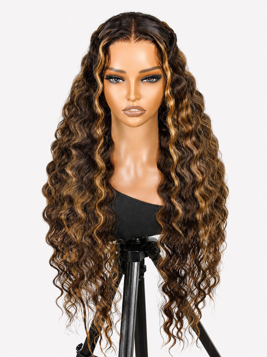 Pretty Woman - Caramel Highlights │ Lace Frontal HD 13x6 │ Cheveux Indiens Vierges