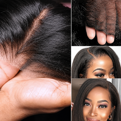 Ebony - Bob Straight Black Natural │Closure 13x6 HD │Indian Virgin Hair