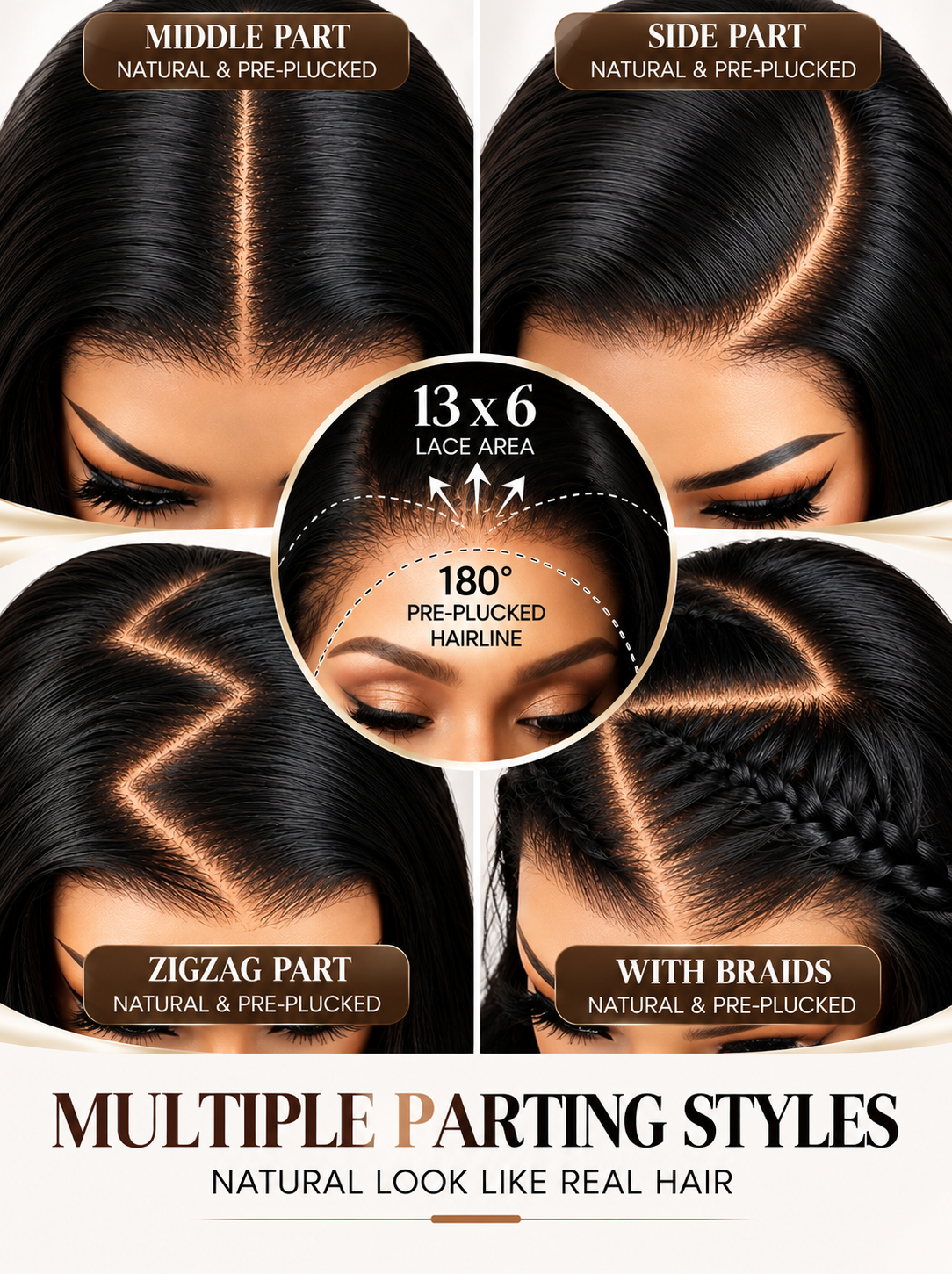 Dunes - Brun Caramel & Highlights │ Closure HD 13x6 │  Cheveux Brésilien Vierges