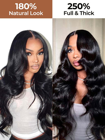 Perruques à rayure à nœuds simples Max 13x5 HD Lace Front 300 % Cheveux humains Vierges Haute Densité