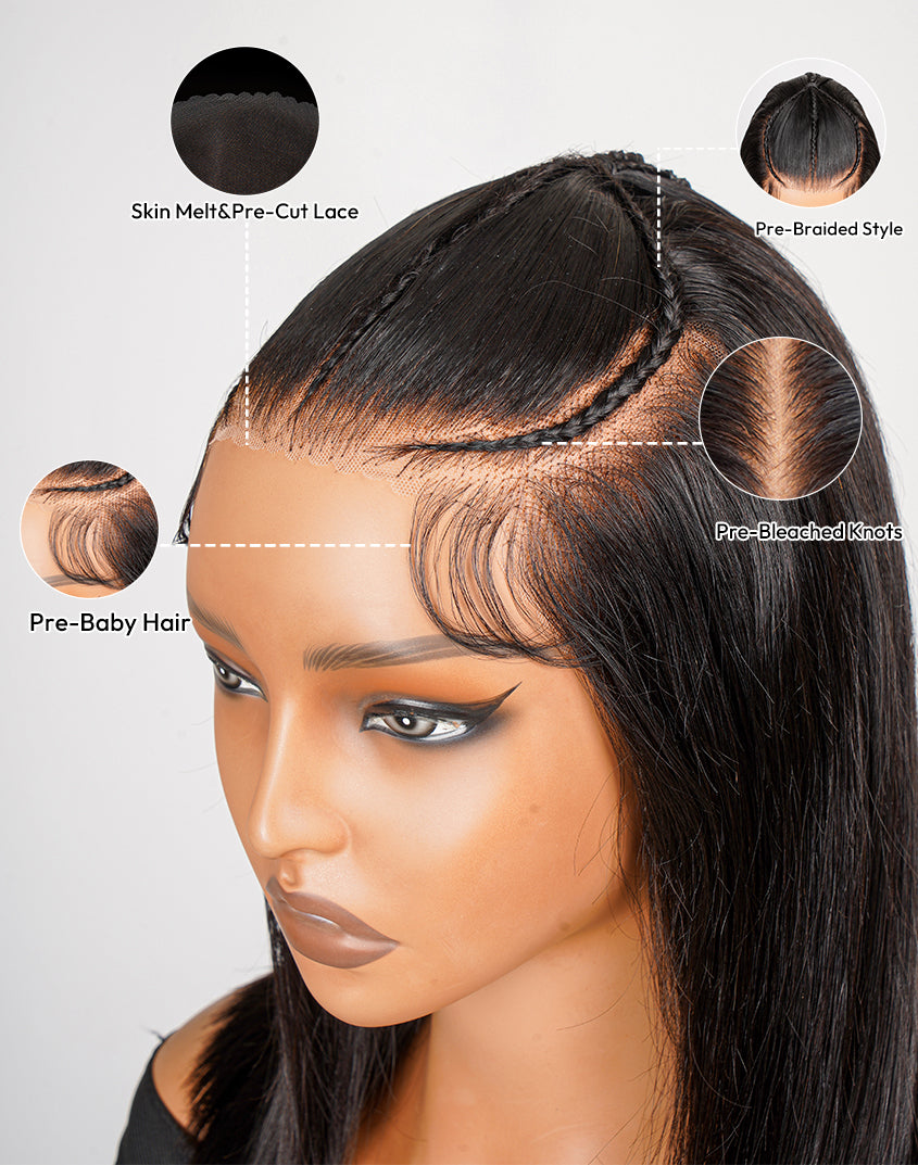 Astrid Glam - Lace Prédécoupée Prête à Porter │Frontale Pre-Cut 13x4 │ Cheveux Malaisiens Vierges