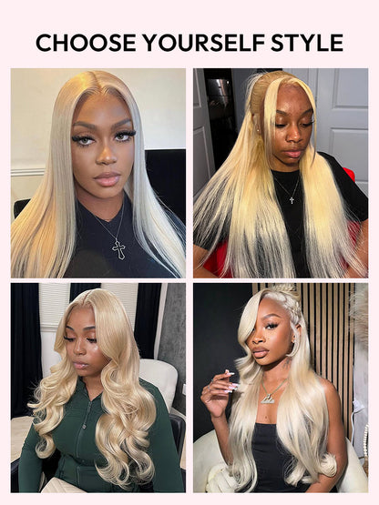 Albâtre - Blond Platine 613 │Lace Frontal 13x6 │ Cheveux Vierges Japonais