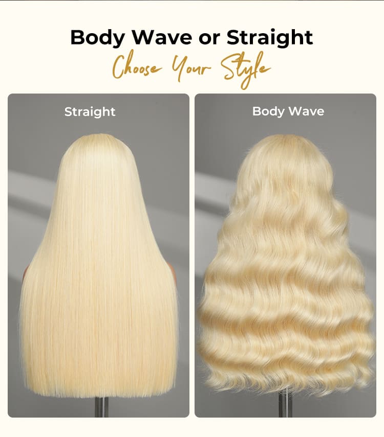 Double Drawn Top Grade Blonde 13x6  Body Wave M Hairline Straight HD Lace Wig