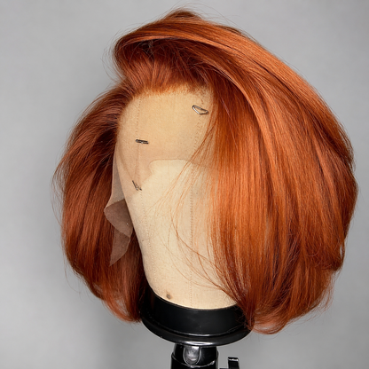 Braise - Bob Court Mahogany Red │13x4 HD Tulle Lace Front │Brazilian Virgin Hair