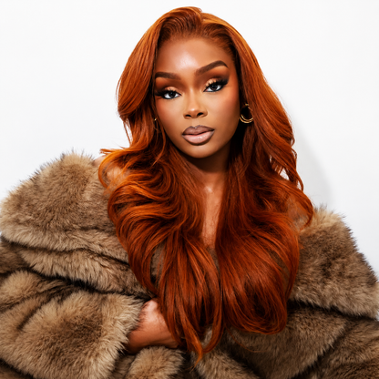 Cinnamon Wig - Straight Colored Auburn │ 13x4 Closure │ Indian Virgin Hair