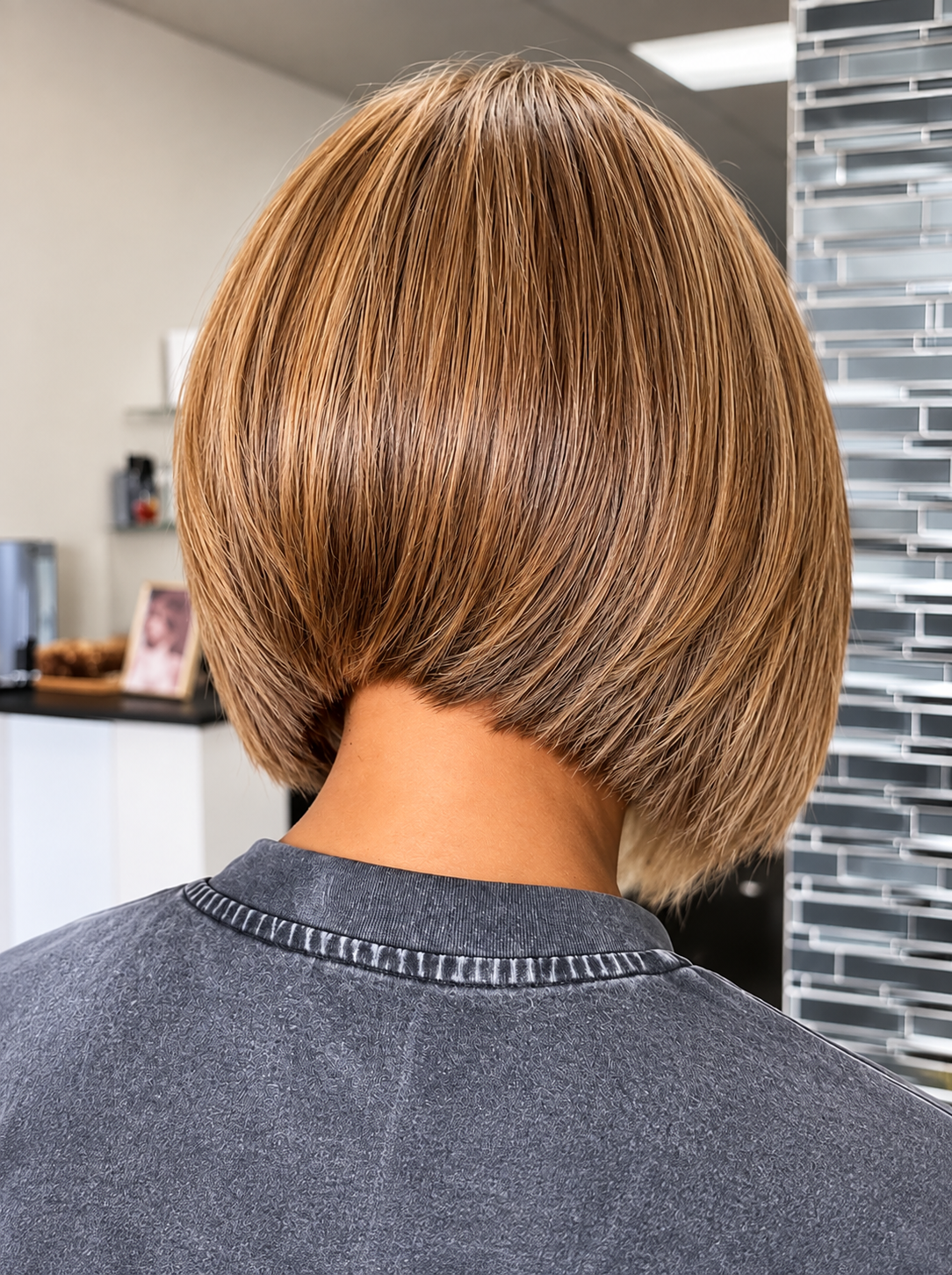 Givre - Bob Carré Lisse Plongeant │Lace 13x4 HD  │Cheveux Vierges Japonais