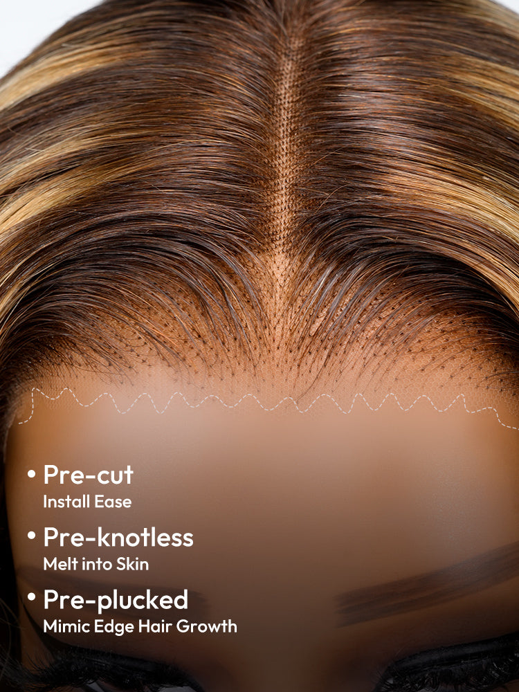 Skyline - Lace Invisible Prédécoupée │ Frontale Pre Cut 13x4 │ Cheveux Indiens Vierges