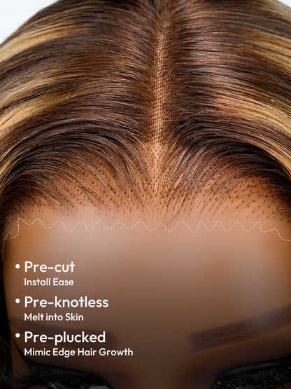 Skyline - Lace Invisible Prédécoupée │ Frontale Pre Cut 13x4 │ Cheveux Indiens Vierges