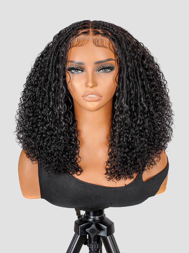 Bohème - Tresses Box Braids Boho │Lace Frontal Tressée Main 5x5 │ Cheveux Japonais Vierges
