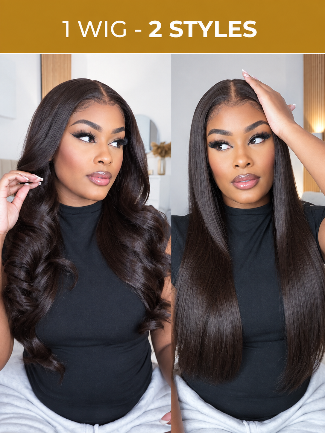 Perruques de cheveux humains brun foncé Alipearl Skin Melt HD Front