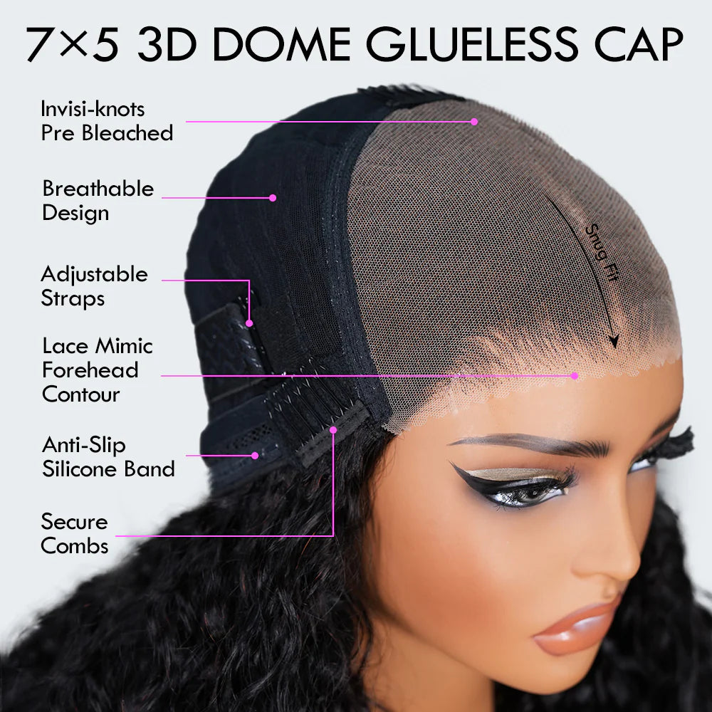 Voltage - Mi-Longue Kinky Straight Noir Naturel │Lace Tulle 7x5 HD  │Cheveux Vierges Brésiliens