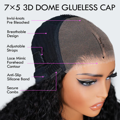 Voltage - Mi-Longue Kinky Straight Noir Naturel │Lace Tulle 7x5 HD  │Cheveux Vierges Brésiliens