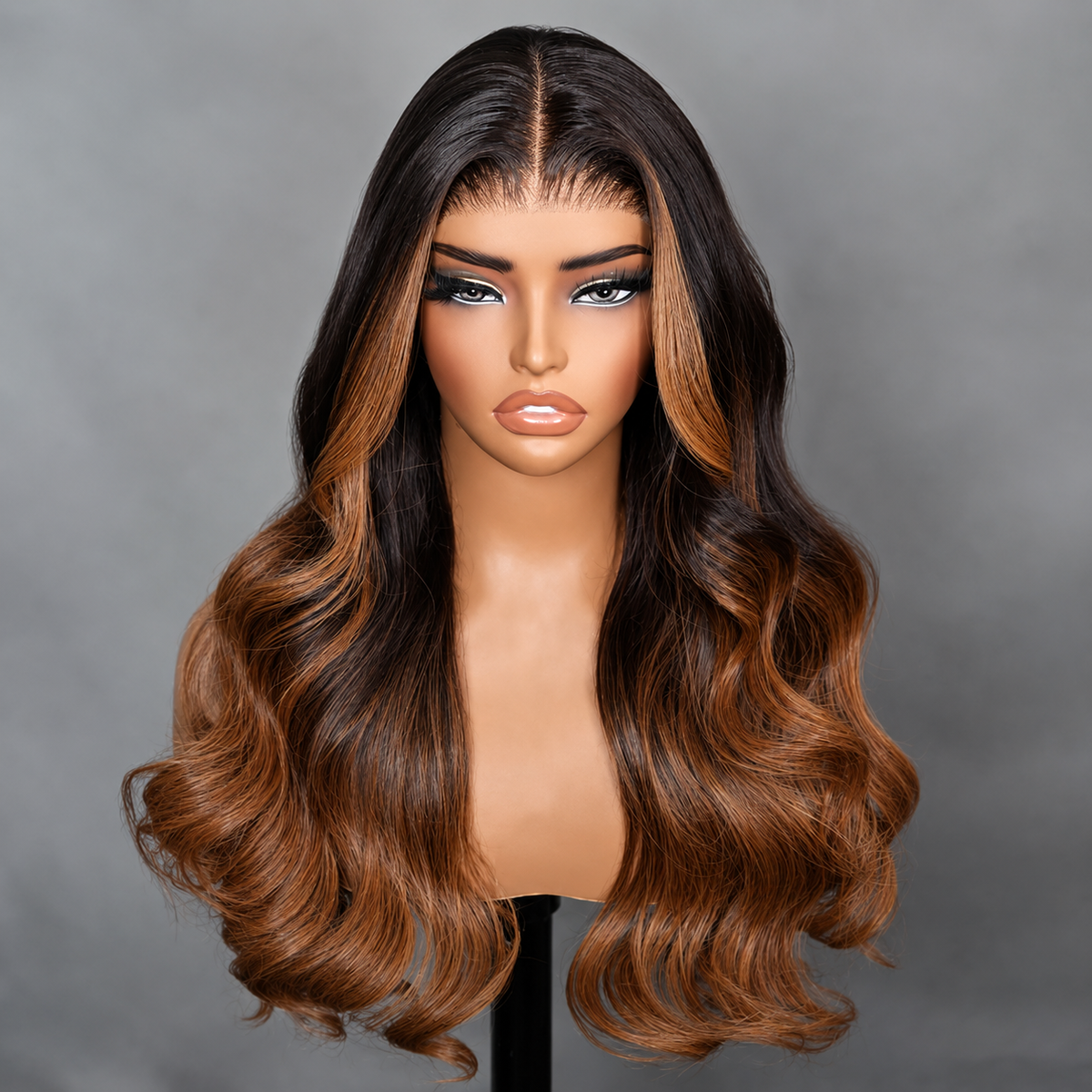 Solstice - Brown & Golden Blonde Streaks │ 13x6 HD Lace │ Malaysian Virgin Hair