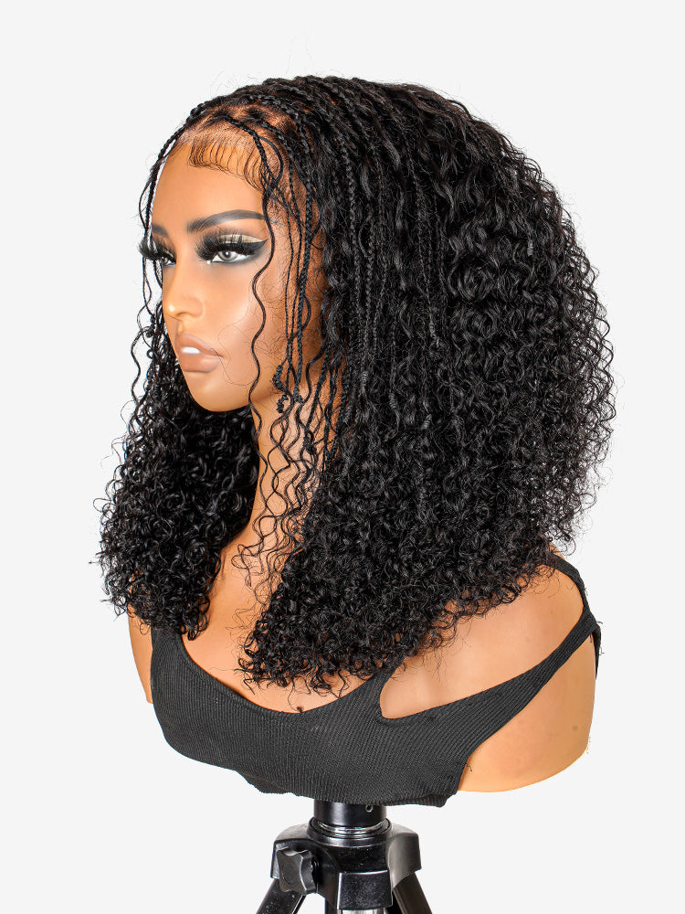 Bohème - Tresses Box Braids Boho │Lace Frontal Tressée Main 5x5 │ Cheveux Japonais Vierges