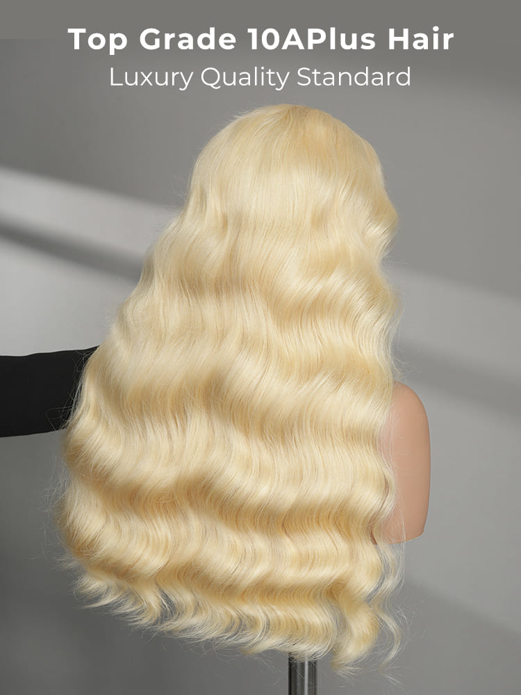 Double Drawn Top Grade Blonde 13x6  Body Wave M Hairline Straight HD Lace Wig