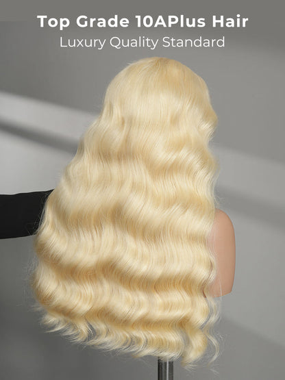 Double Drawn Top Grade Blonde 13x6  Body Wave M Hairline Straight HD Lace Wig
