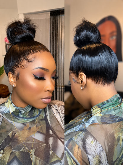 Midnight Goddess Frontal en dentelle invisible 360° sans colle - Cheveux Indiens Vierges