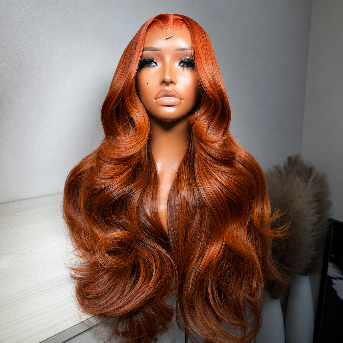 Saffron - Long Wavy Body Wave Copper Orange │ HD 13x6 Lace │ Virgin Malaysian Hair
