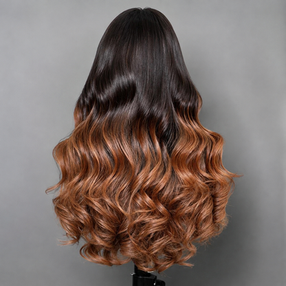 Solstice - Brown & Golden Blonde Streaks │ 13x6 HD Lace │ Malaysian Virgin Hair
