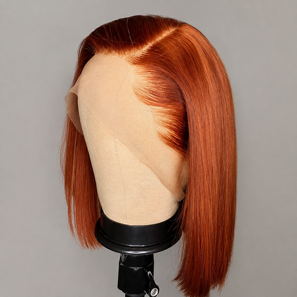 Braise - Bob Court Mahogany Red │13x4 HD Tulle Lace Front │Brazilian Virgin Hair