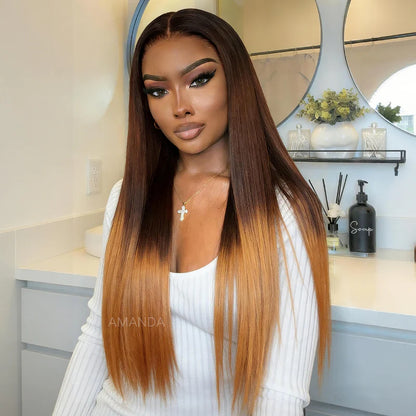 Aurora - Brown & Blond Miel │Tulle HD 13x4 │ Cheveux Japonais Vierges