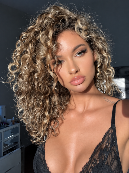 Dunes - Brun Caramel & Highlights │ Closure HD 13x6 │  Cheveux Brésilien Vierges