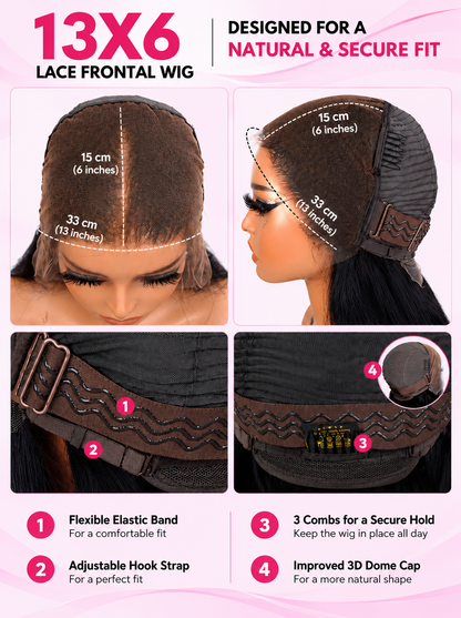 Celeste - Perruque Cheveux Humains Péruviens Sans Colle │ Lace Front 13x6 HD
