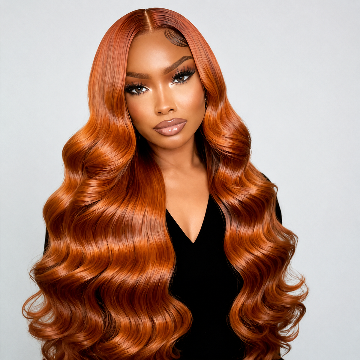 Saffron - Long Wavy Body Wave Copper Orange │ HD 13x6 Lace │ Virgin Malaysian Hair