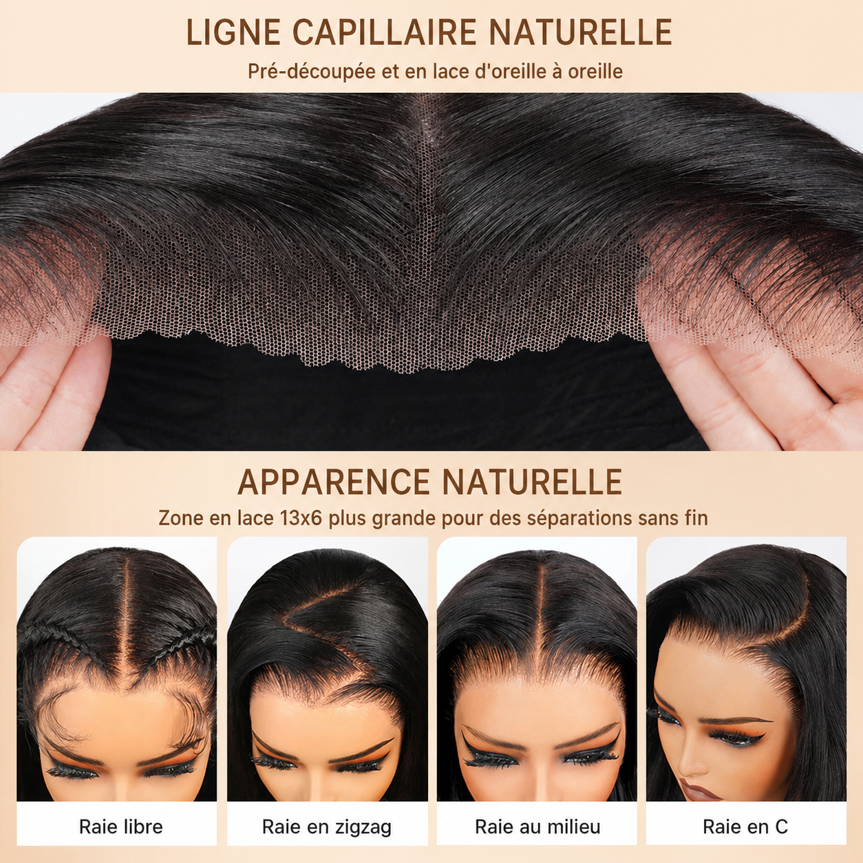 Brume - Bouclée Volumineuse Balayage │ Tulle HD 13x4  │ Cheveux Humains Brésiliens Vierges