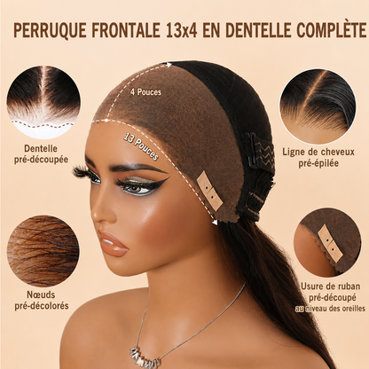 La Parisienne -  Perruque Frontale 13x4 en dentelle HD transparente │Cheveux Indiens Vierges