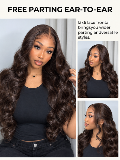 Perruques de cheveux humains brun foncé Alipearl Skin Melt HD Front
