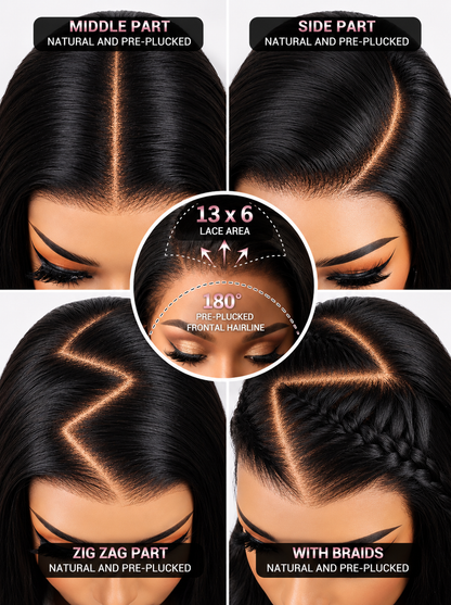 Queen - Perruque Cheveux Japonais  Vierges │ Densité 180% │ Lace transparente 13X6