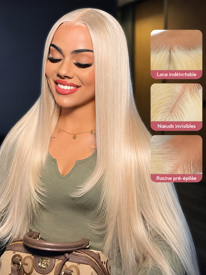 Albâtre - Blond Platine 613 │Lace Frontal 13x6 │ Cheveux Vierges Japonais