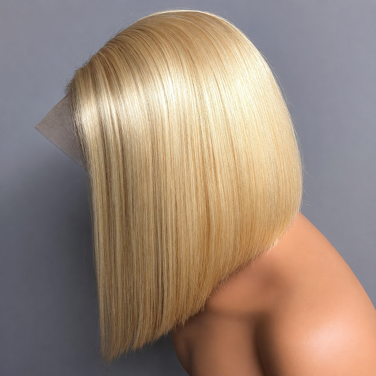Crystal - Bob Carré Court Lisse Blonde Platine 613 │ Closure HD 13x6 │ Cheveux Japonais Vierges