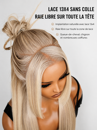 Vanilla - Platinum Blonde Natural Roots │ 13x6 Lace Frontal │ Virgin Japanese Hair