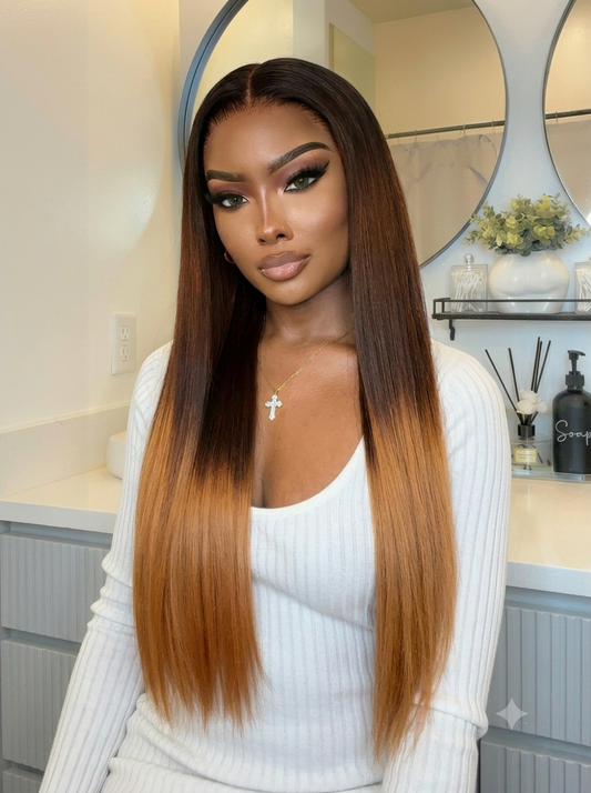 Aurora - Brown & Blond Miel │Tulle HD 13x4 │ Cheveux Japonais Vierges