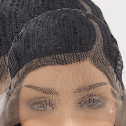 Ink - Smooth Square Bob Plunging │Tulle Side Part C │ Indian Virgin Hair
