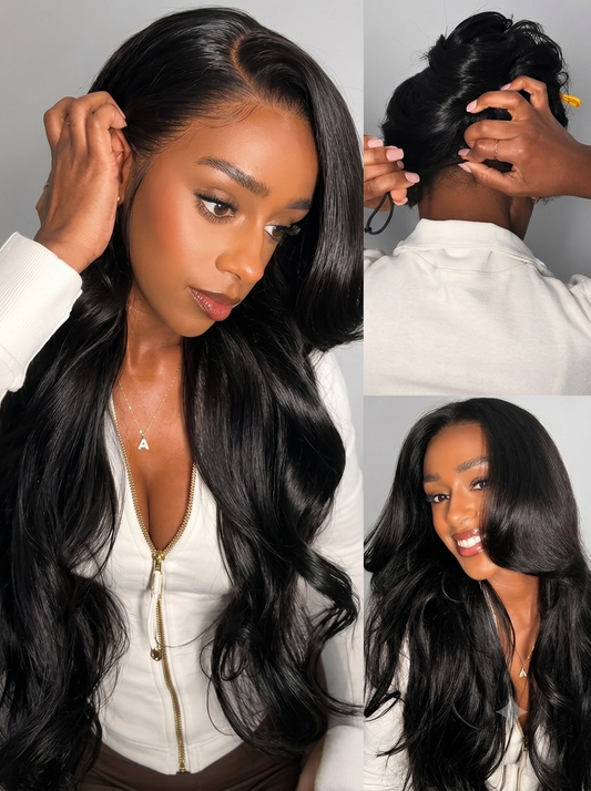 Sérénade - Body Wave Noir Naturelle │Lace Front 13x6 │ Cheveux Vierges Brésiliens
