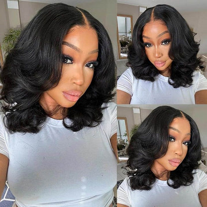Velours - Bob Mi-Longue Ondulé Glamour │Lace Frontal 13x4 I Cheveux Vierges Brésiliens