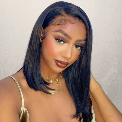 Velours - Bob Mi-Longue Ondulé Glamour │Lace Frontal 13x4 I Cheveux Vierges Brésiliens
