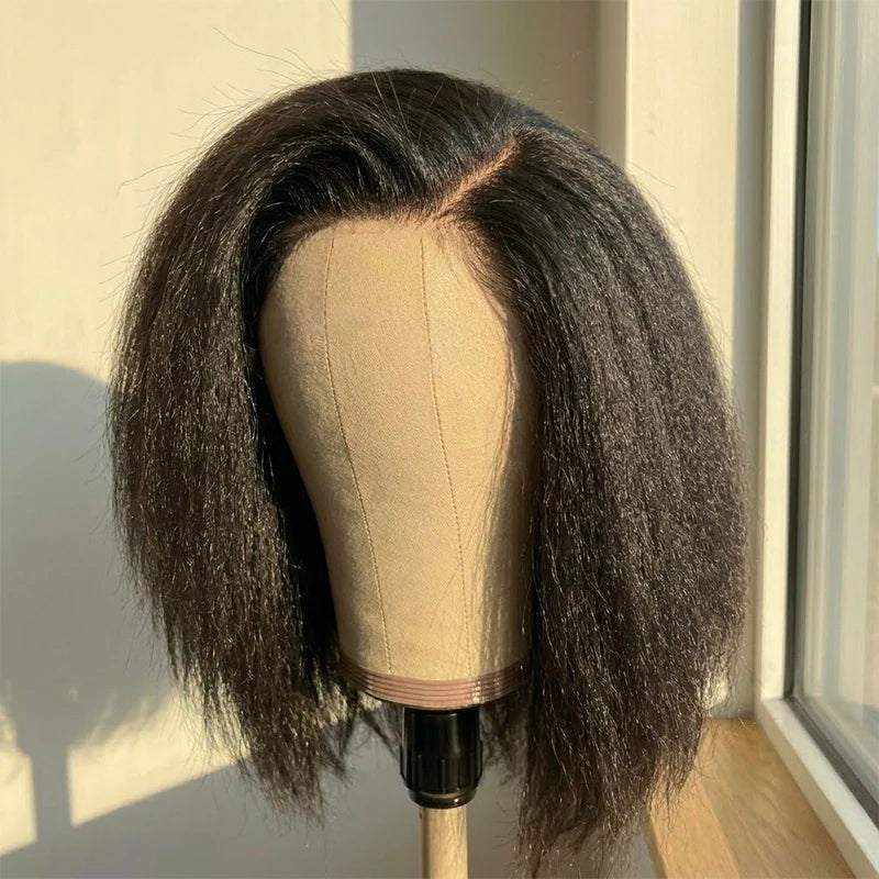 Voltage - Mi-Longue Kinky Straight Noir Naturel │Lace Tulle 7x5 HD  │Cheveux Vierges Brésiliens