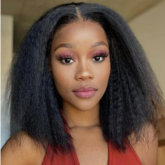 Voltage - Mi-Longue Kinky Straight Noir Naturel │Lace Tulle 7x5 HD  │Cheveux Vierges Brésiliens