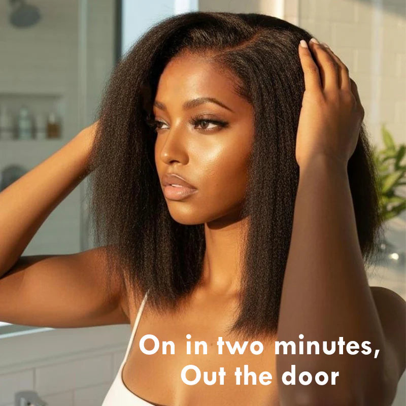Voltage - Mi-Longue Kinky Straight Noir Naturel │Lace Tulle 7x5 HD  │Cheveux Vierges Brésiliens