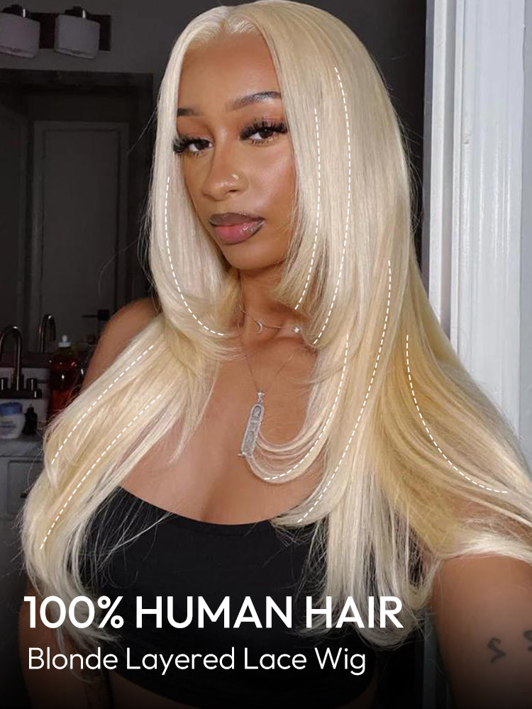 Starlett - Effilée Blond Platine │ Lace Premium 13x6 │ Cheveux Vierges Brésiliens