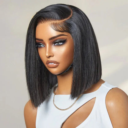 Graphite - Mi Longue Effilé Noir Dégradé │Tulle HD 13x4 │Cheveux Vierges Brésiliens