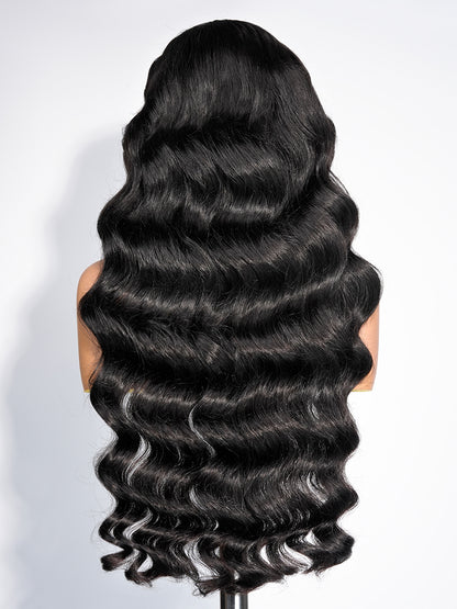 Perruque Spliting Max 13*6 HD Lace Front Loose Wave Single avec de petits nœuds