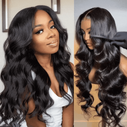 Sérénade - Body Wave Noir Naturelle │Lace Front 13x6 │ Cheveux Vierges Brésiliens