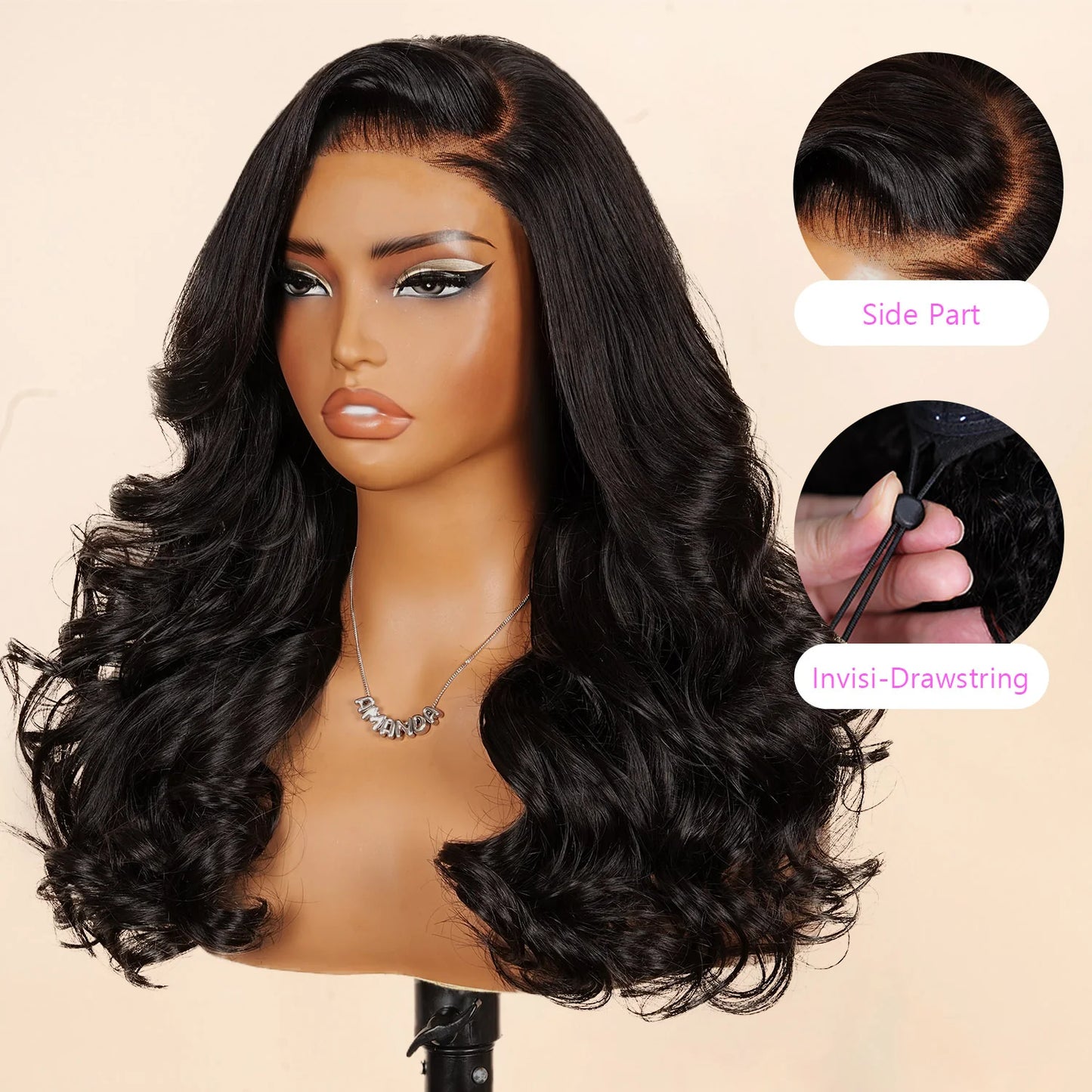 Perruque Obsidienne - Ondulé Body Wave │ Tulle HD 13x6 │ Cheveux Humains Indiens Vierges