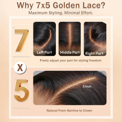 Voltage - Mi-Longue Kinky Straight Noir Naturel │Lace Tulle 7x5 HD  │Cheveux Vierges Brésiliens